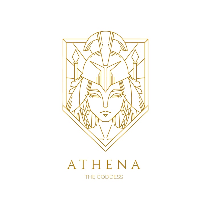 Vecteur gratuit modèle de logo athéna dessiné à la main