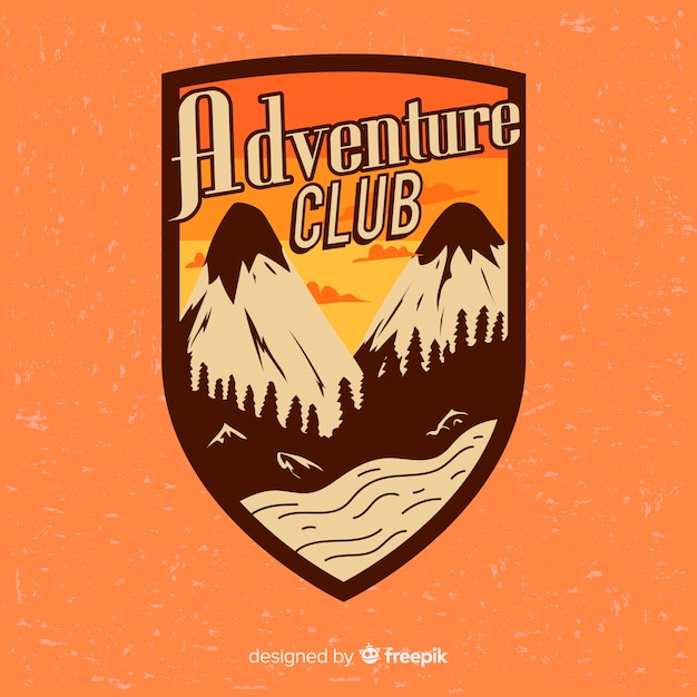 Vecteur gratuit modèle de logo d'aventure vintage