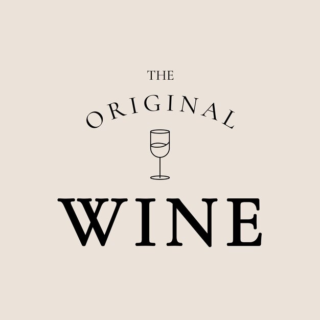 Modèle de logo de bar à vin avec illustration minimale de verre à vin