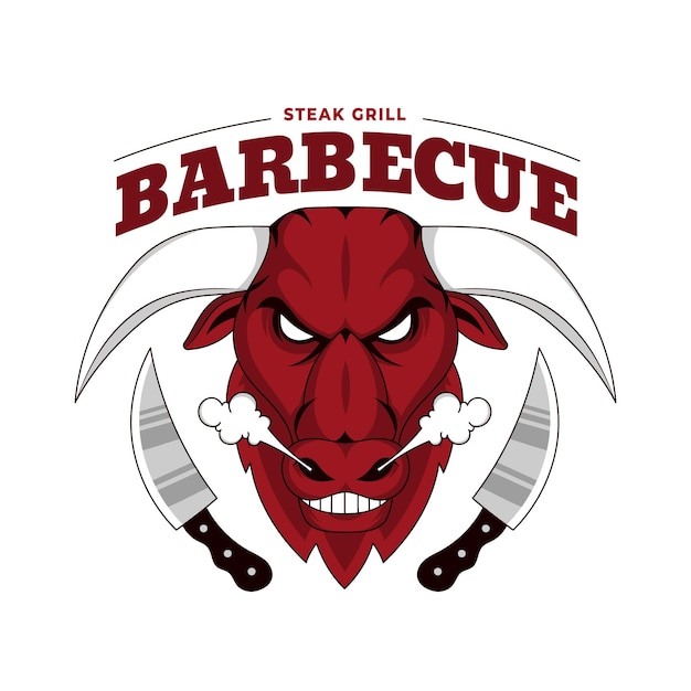Vecteur gratuit modèle de logo de barbecue créatif avec détails