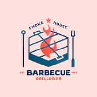 Vecteur gratuit modèle de logo de barbecue dégradé