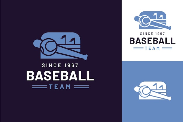Modèle de logo de baseball design plat