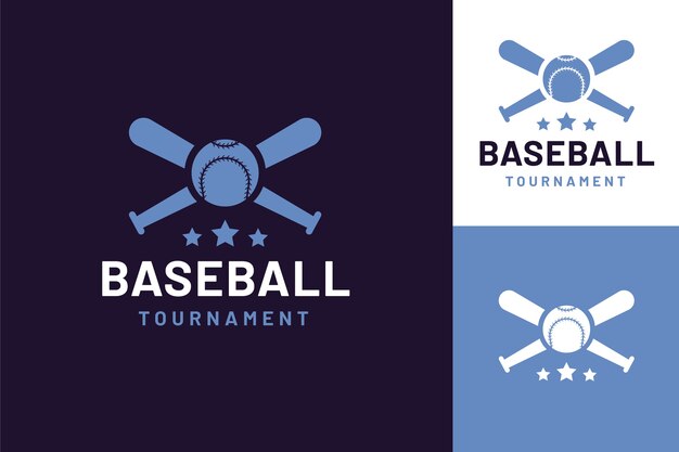 Modèle de logo de baseball design plat