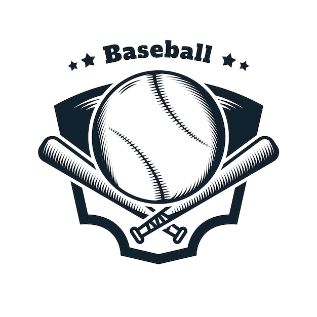 Modèle de logo de baseball dessiné à la main