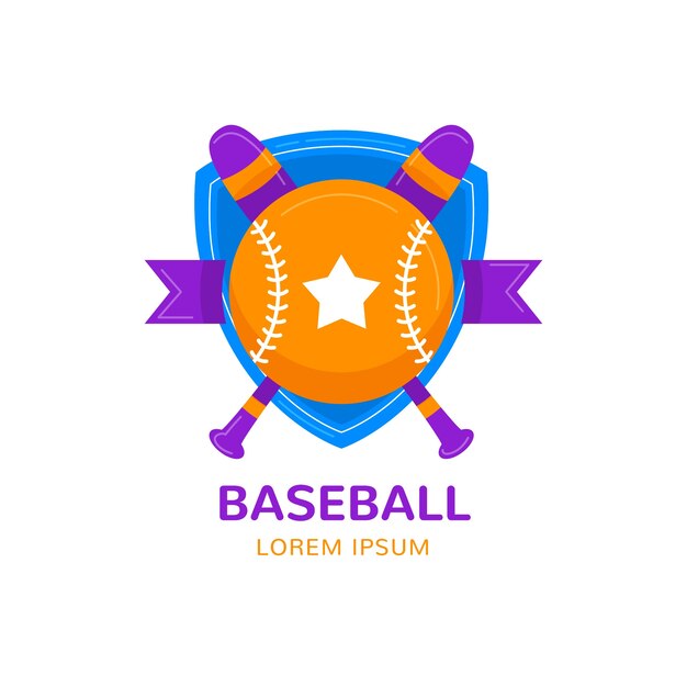 Modèle de logo de baseball dessiné à la main