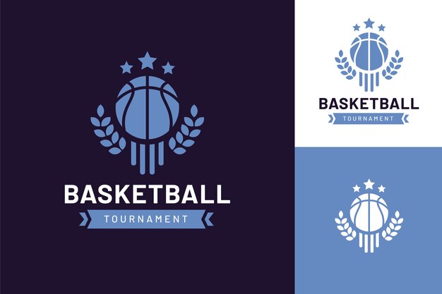 Modèle de logo de basket-ball design plat