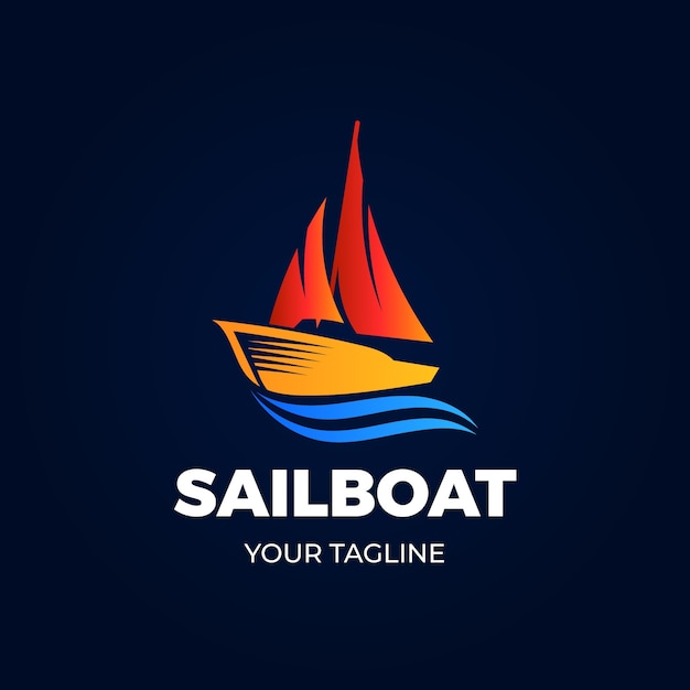 Vecteur gratuit modèle de logo de bateau dégradé