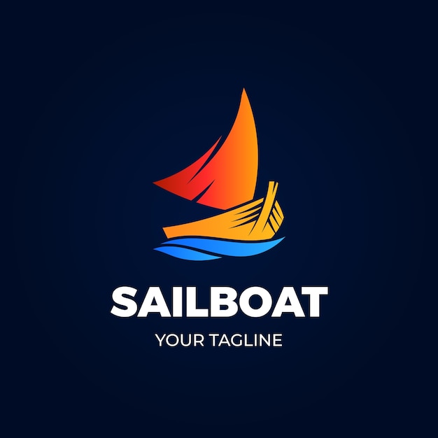 Modèle de logo de bateau dégradé