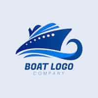 Vecteur gratuit modèle de logo de bateau dégradé