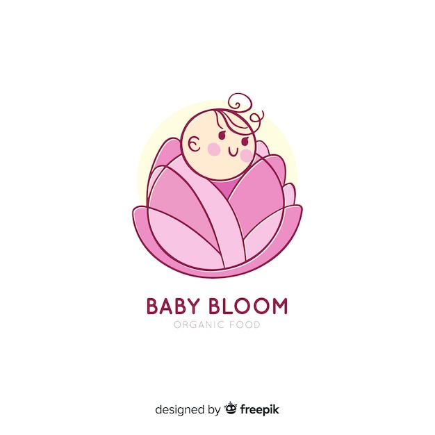 Modèle De Logo Bébé Dessiné Main Moderne