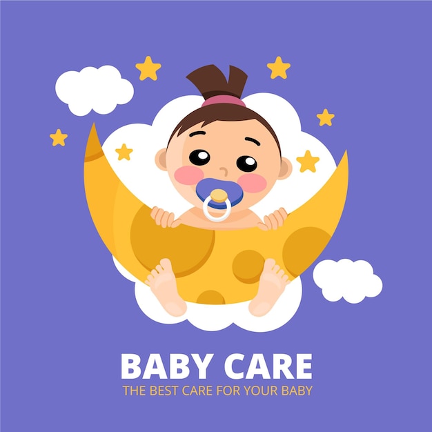 Modèle De Logo Bébé Détaillé Mignon