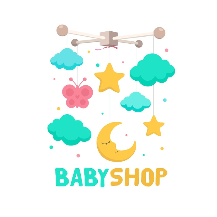 Vecteur gratuit modèle de logo bébé détaillé