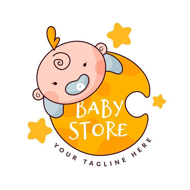 Modèle de logo bébé détaillé