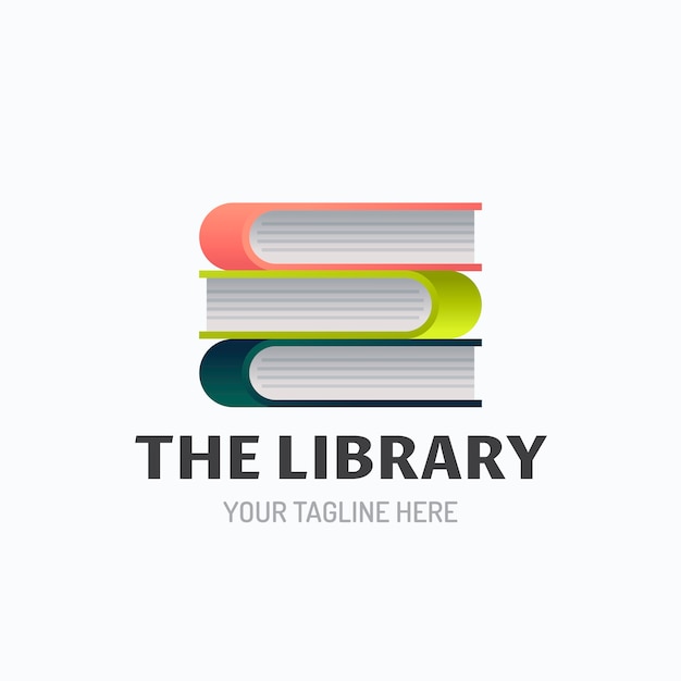 Vecteur gratuit modèle de logo de bibliothèque dégradé