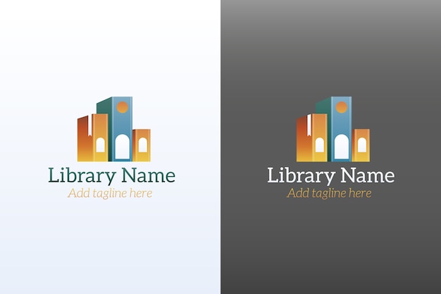 Modèle De Logo De Bibliothèque Dégradé