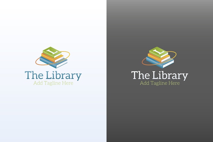 Vecteur gratuit modèle de logo de bibliothèque dégradé