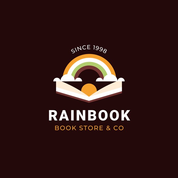 Modèle de logo de bibliothèque design plat