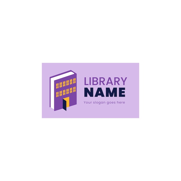 Vecteur gratuit modèle de logo de bibliothèque design plat