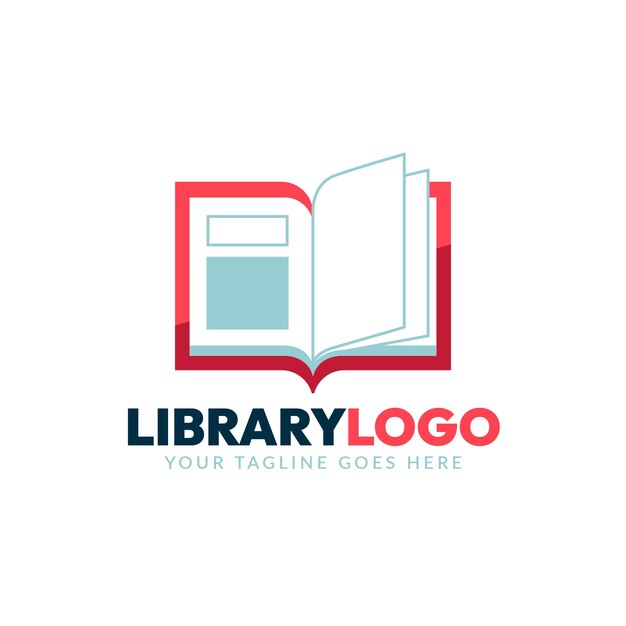 Modèle de logo de bibliothèque design plat