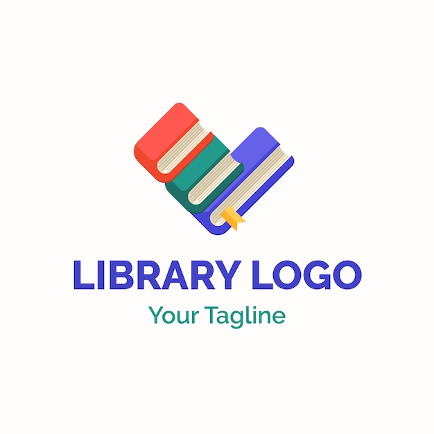 Vecteur gratuit modèle de logo de bibliothèque design plat