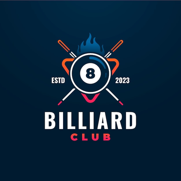 Modèle de logo de billard dégradé