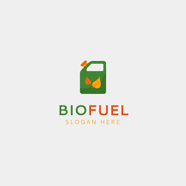 Modèle de logo de biocarburant design plat