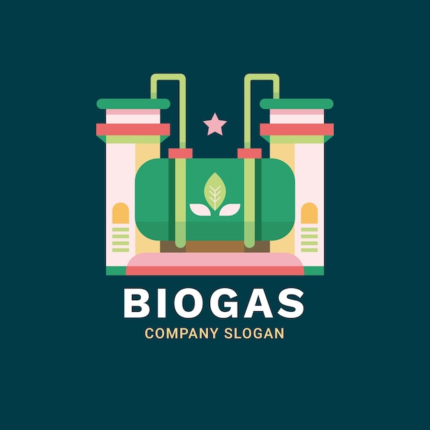 Modèle de logo de biogaz de l'industrie