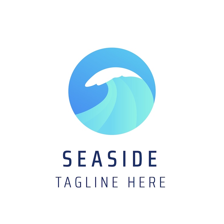 Vecteur gratuit modèle de logo de bord de mer professionnel dégradé