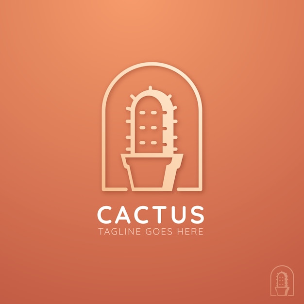 Vecteur gratuit modèle de logo de cactus dégradé