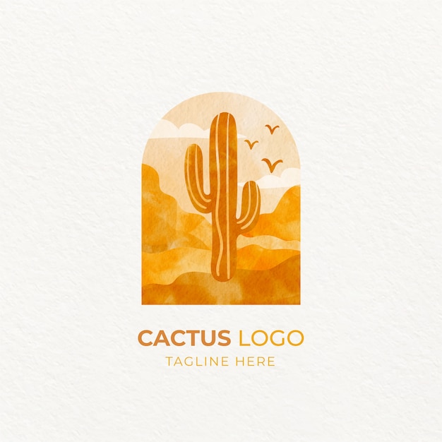 Modèle De Logo De Cactus