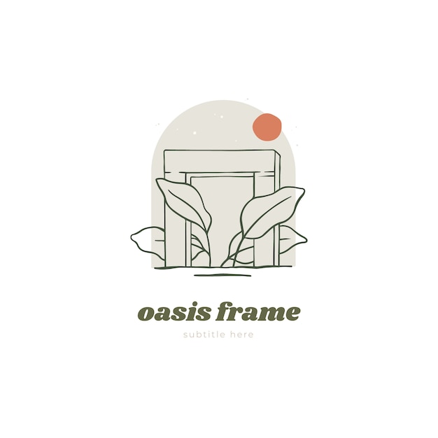 Vecteur gratuit modèle de logo de cadre oasis