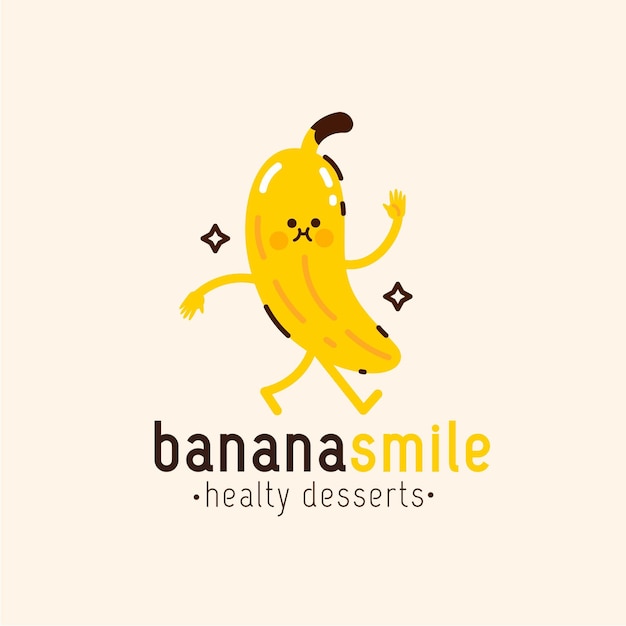 Vecteur gratuit modèle de logo de caractère banane