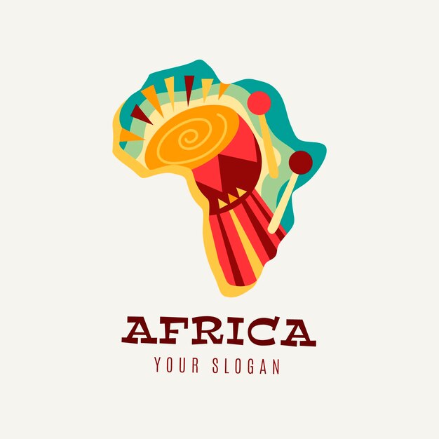 Modèle de logo de carte africaine colorée