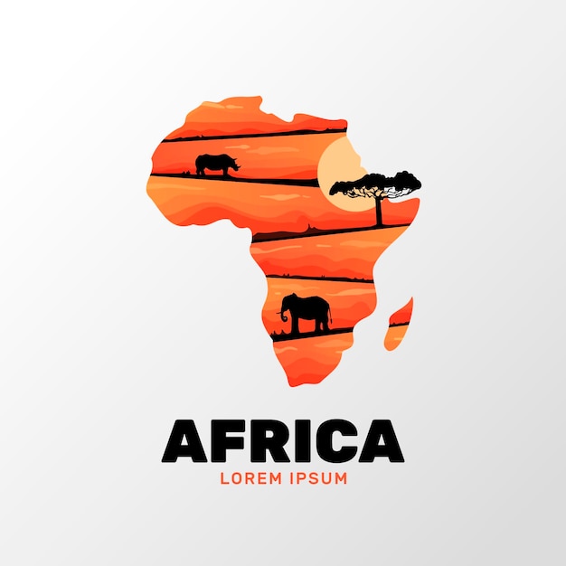 Modèle De Logo De Carte Afrique Vecteur Premium