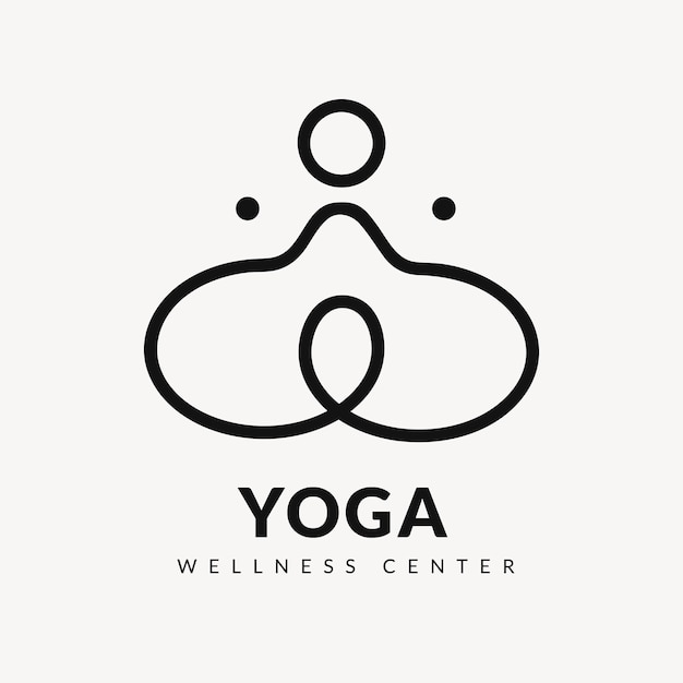 Vecteur gratuit modèle de logo de centre de bien-être yoga, vecteur de conception moderne créative