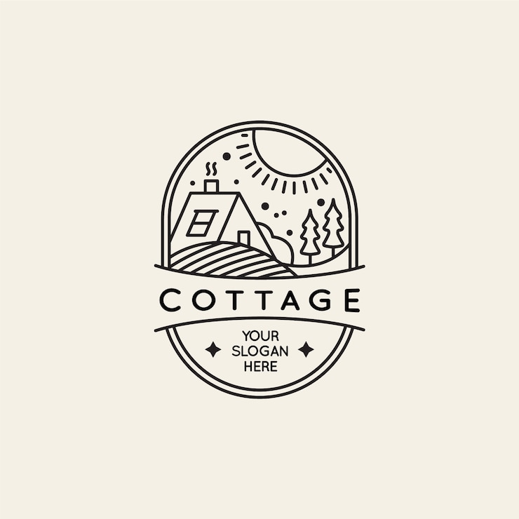 Vecteur gratuit modèle de logo de chalet design plat