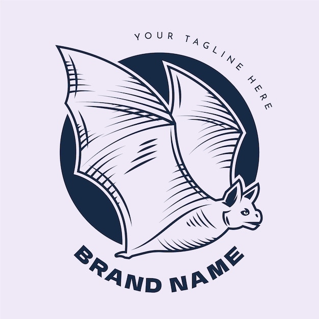 Vecteur gratuit modèle de logo de chauve-souris de marque