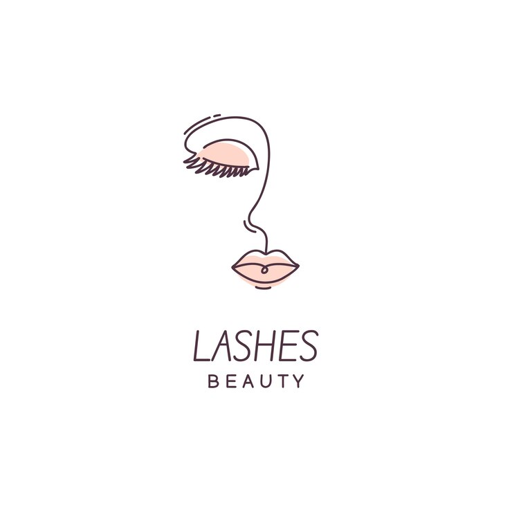 Vecteur gratuit modèle de logo de cils dessinés à la main