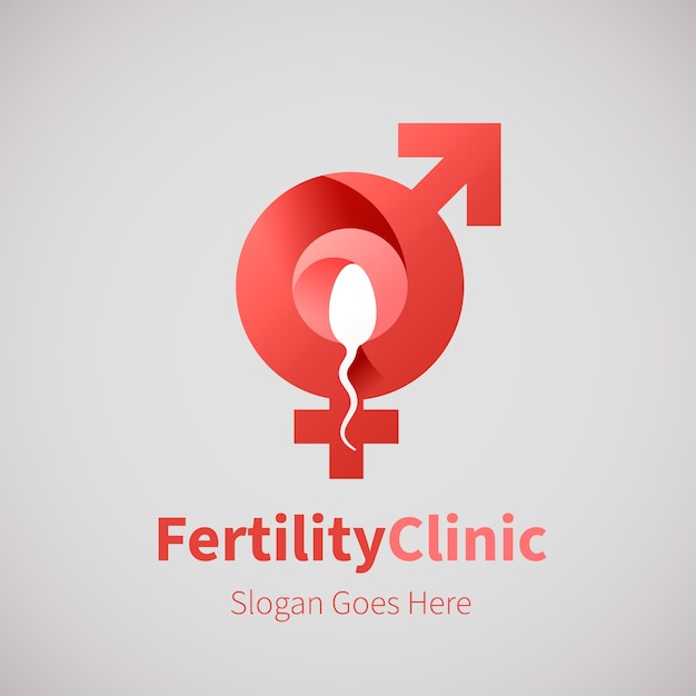 Vecteur gratuit modèle de logo de clinique de fertilité dégradé