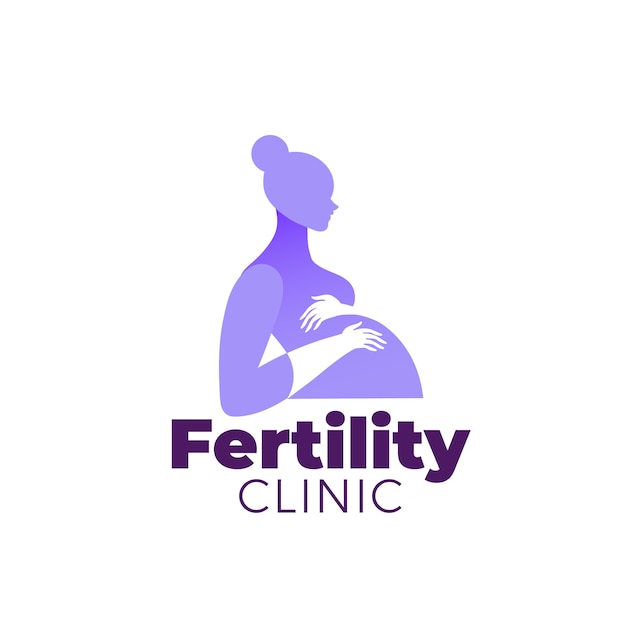 Vecteur gratuit modèle de logo de clinique de fertilité dessiné à la main