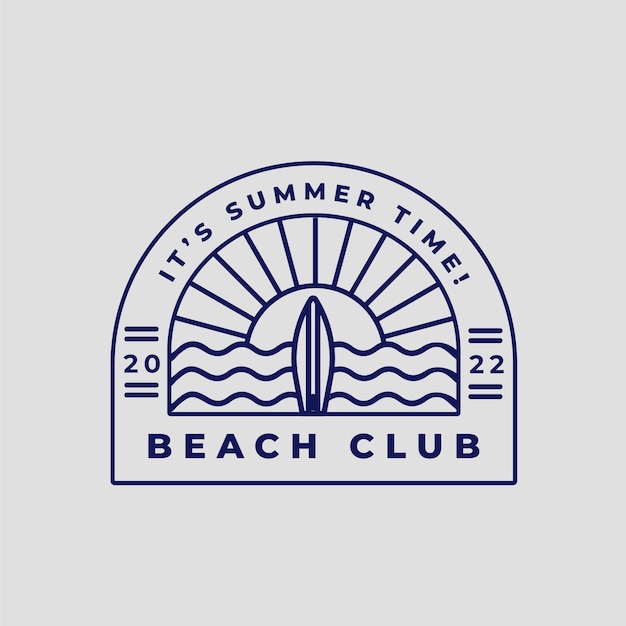 Modèle de logo de club de plage design plat