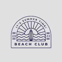 Vecteur gratuit modèle de logo de club de plage design plat