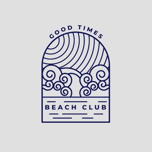 Vecteur gratuit modèle de logo de club de plage design plat