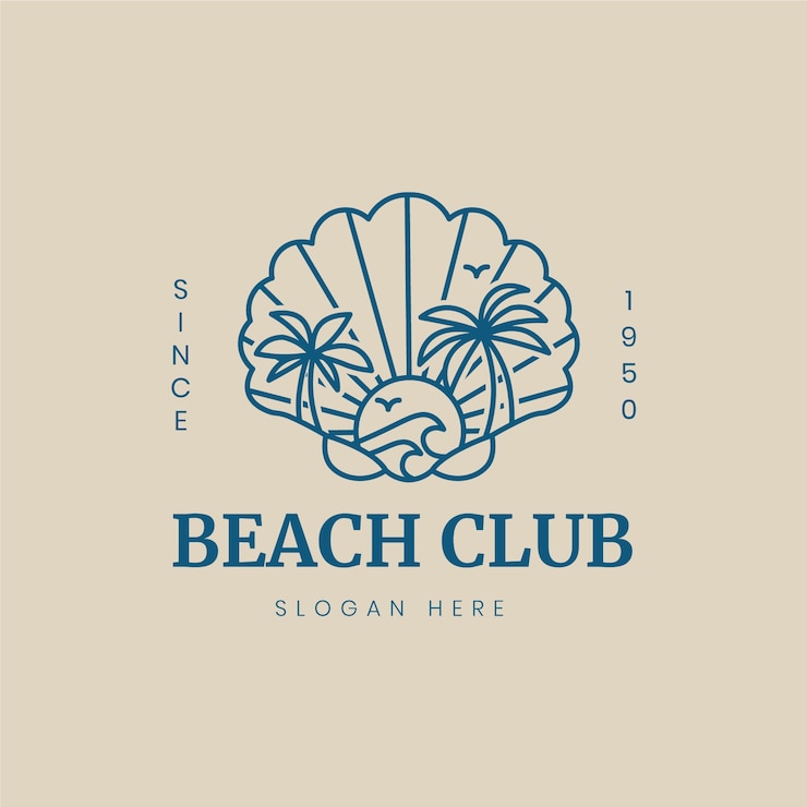 Vecteur gratuit modèle de logo de club de plage