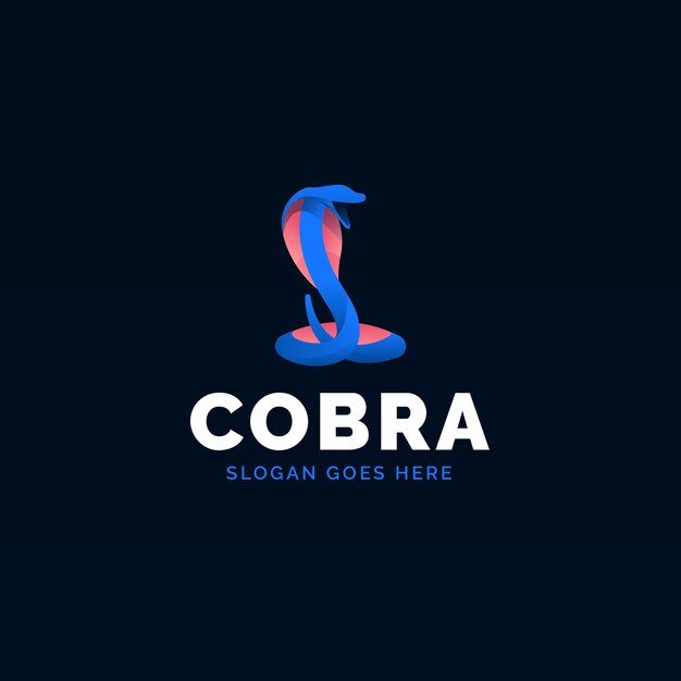 Modèle de logo cobra de couleur dégradé