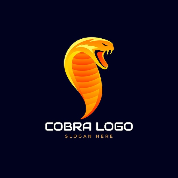 Modèle de logo cobra de couleur dégradé