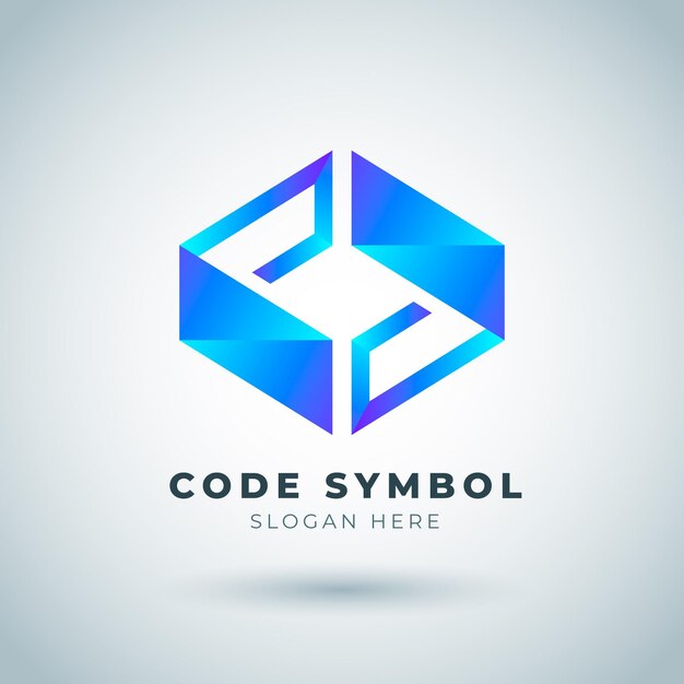 Modèle de logo de code dégradé