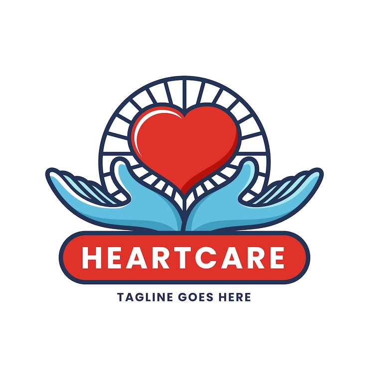 Vecteur gratuit modèle de logo coeur main dessiné à la main