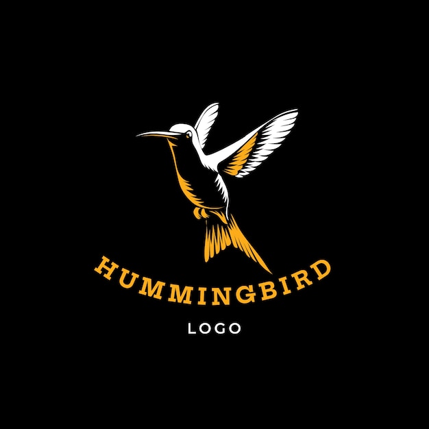Vecteur gratuit modèle de logo de colibri dessiné à la main
