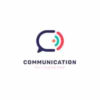 Vecteur gratuit modèle de logo de communication design plat